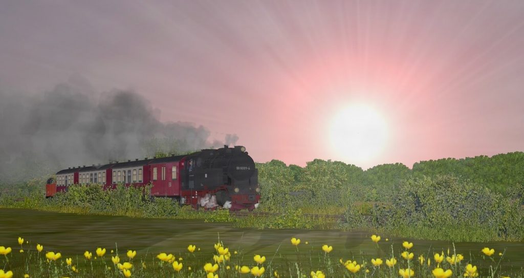 Selketalbahn im Abendlicht