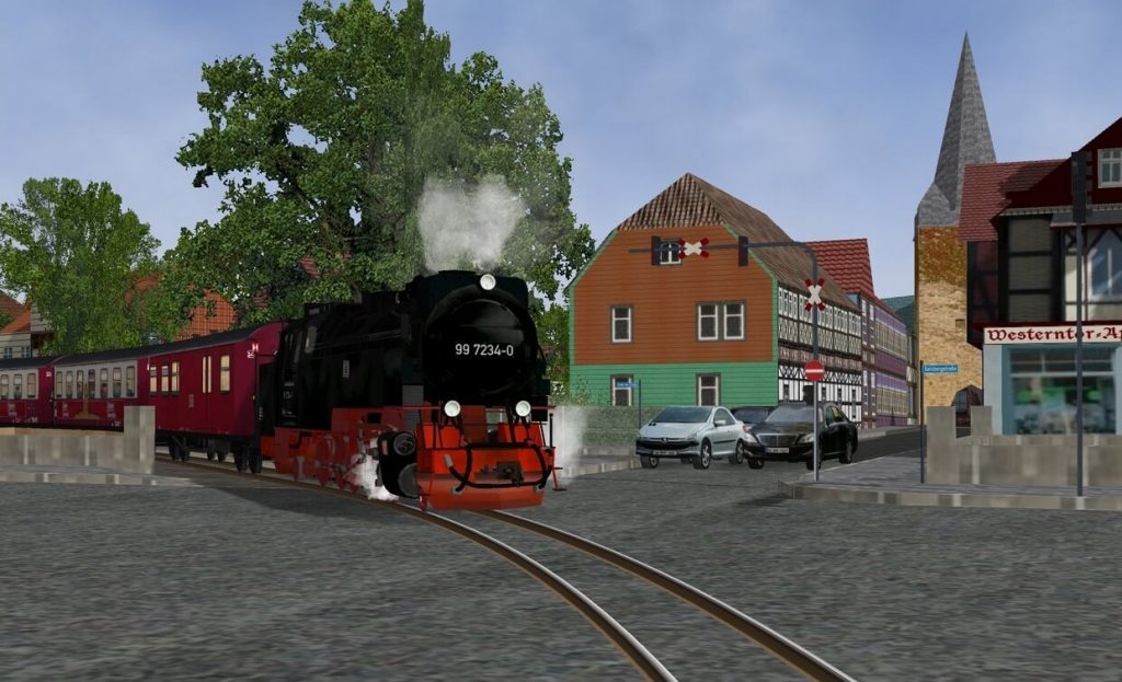 Dieselbe Kreuzung Westerntor im HSB Simulator nachgebildet